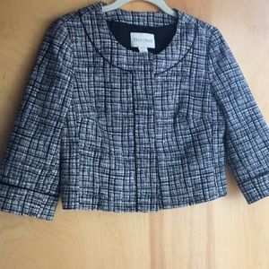 WHBM black and white short blazer with 3/4 sleeves